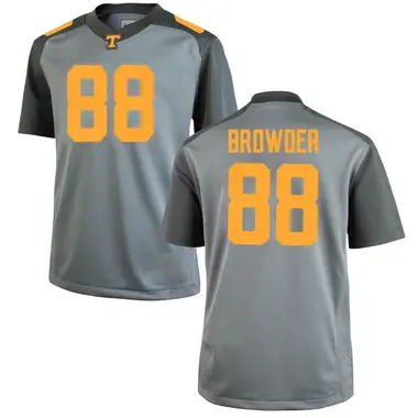 Gray Charlie Browder Youth Tennessee Volunteers College Jersey - Replica