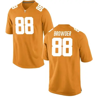 Orange Charlie Browder Men's Tennessee Volunteers College Jersey - Replica